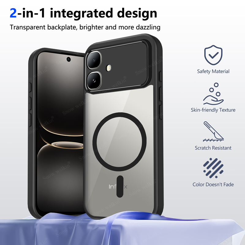 Clear Shockproof Bumper Case - 磁気透明シリコンケース Infinix Smart 20 Smart10 4G
