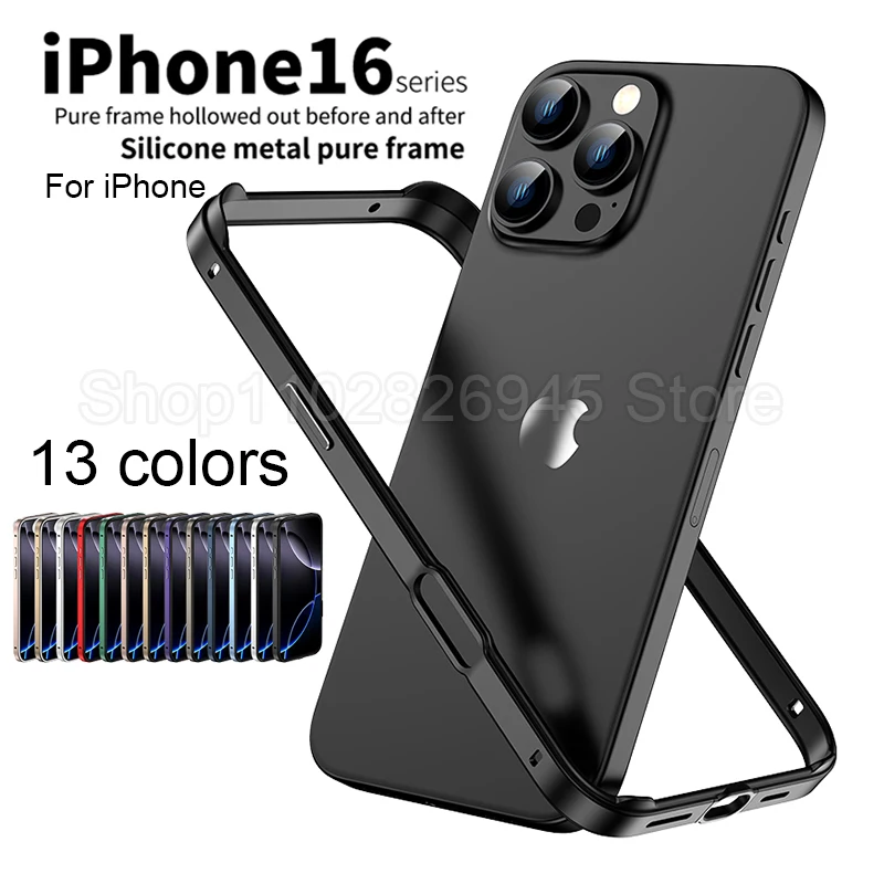 Metal Bumper Aluminum Frame Case - ハイブリッドシリコンフレームアルミメタル製iPhoneケース（iPhone 18、17、16、15、14、13、12、11 Pro Max対応） 放熱性向上バンパー付き