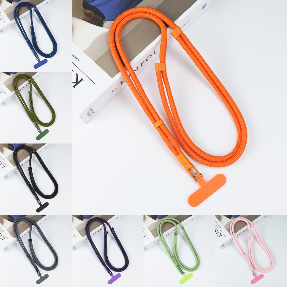 Crossbody Lanyard Neck Strap Case - アップグレードされた落下防止360度回転クリップ付きユニバーサルフォンストラップ ° すべてのスマホケースに対応した回転調整可能なネック/クロスボディストラップ