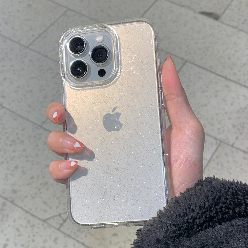 Clear Shockproof Bumper Case - 透明 シンプル グリッター iPhone 16 15