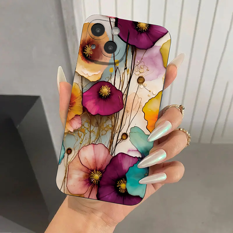 Vintage Floral Pattern Soft Case - ヴィンテージ花柄ソフトTPU保護ケース iPhone 17 16 Pro Max