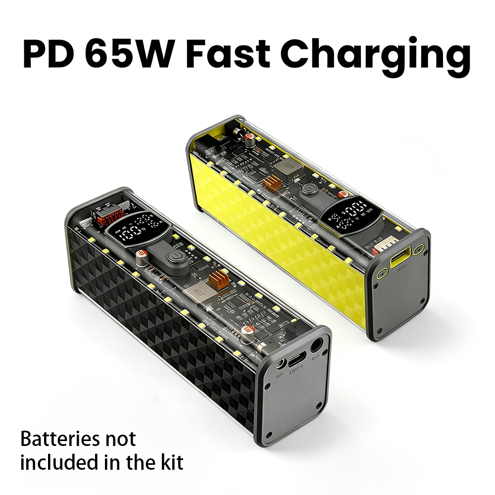 Power Banks - PD 65W パワーバンク DIYケース 8x18650 バッテリーボックス