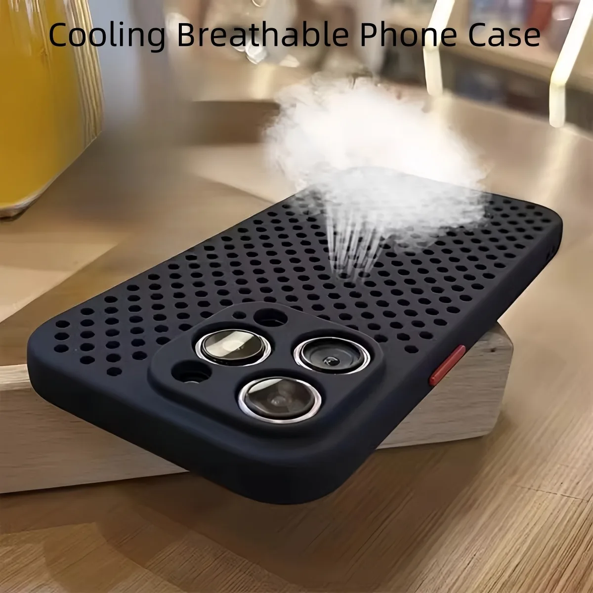 Heat Dissipation Mesh Breathable Case - IPhone用熱放散ケース,通気性メッシュ,対照的な色,ソフトカバー,16, 15, 14, 13, 12, 11