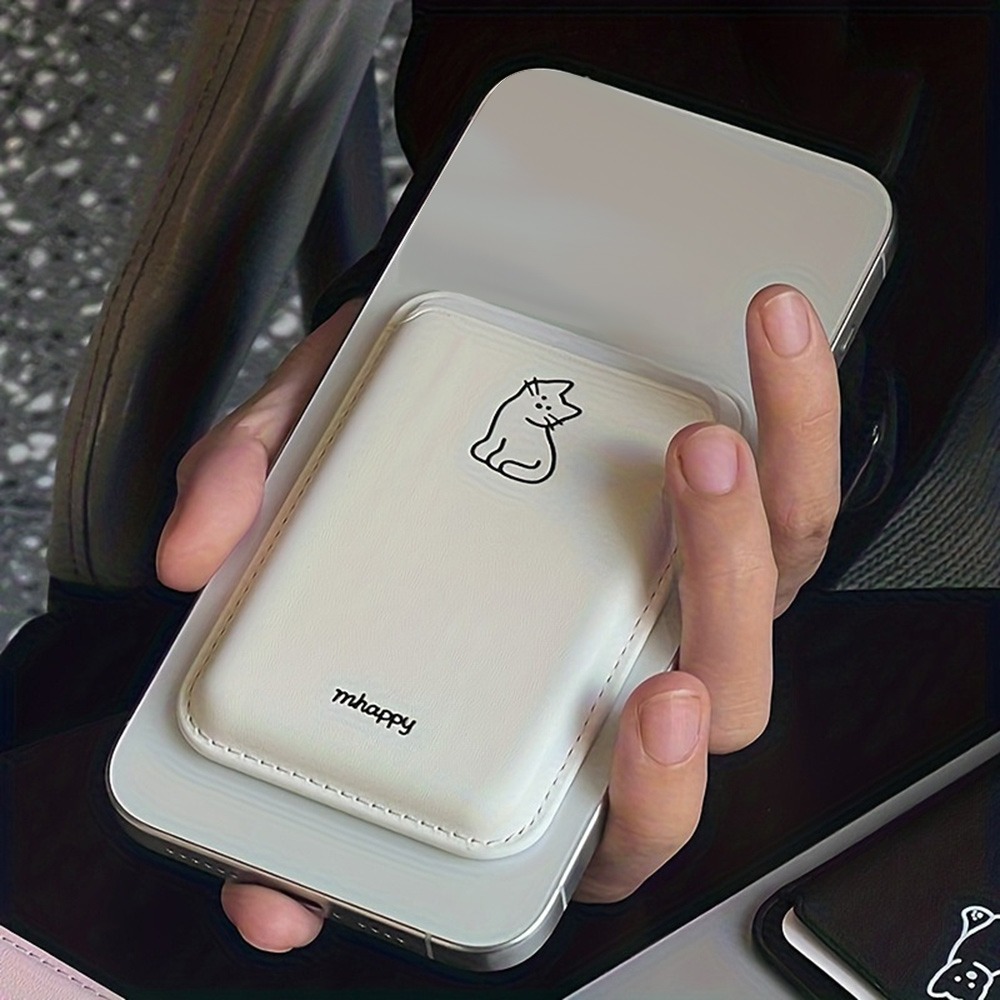 Leather Wallet Card Holder Phone Cover - 電話アクセサリー猫電話カードホルダー防塵指紋防止カード財布カバー Pu レザー Magsafe カードケース iPhone