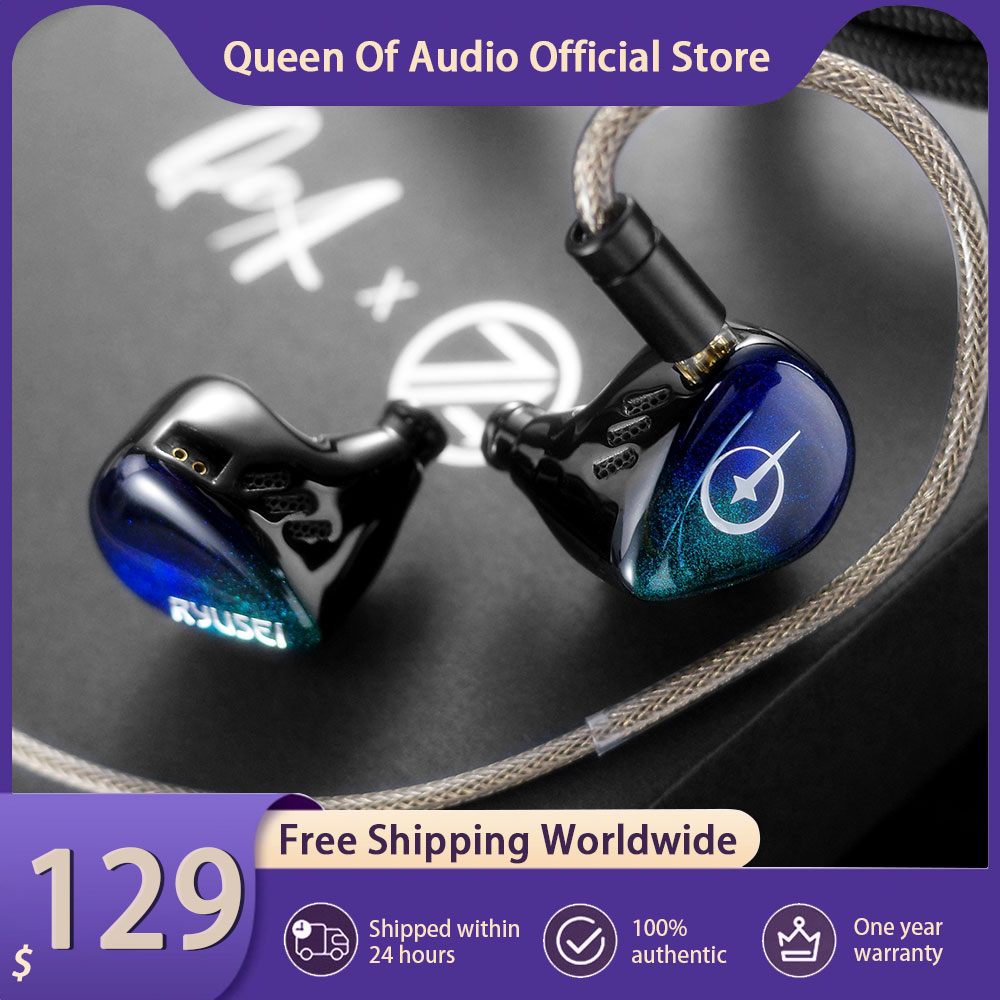 Earphones - 新しいQoA X 7th Acoustics Ryuseiヘッドホン、シングルナノ金メッキダイナミックドライバー搭載のインイヤーイヤホン、HiFiイヤホンケーブルプラグ付き