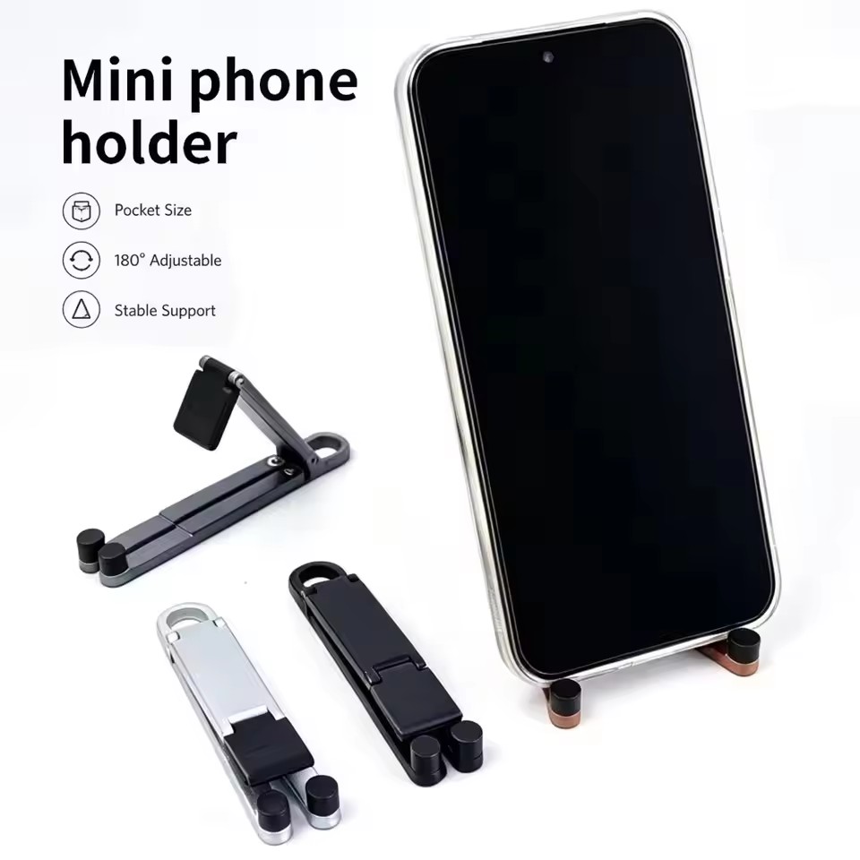 折りたたみ式キーチェーン型スマホスタンド 多角度調整可能 軽 - Phone Stands のレビューと価格