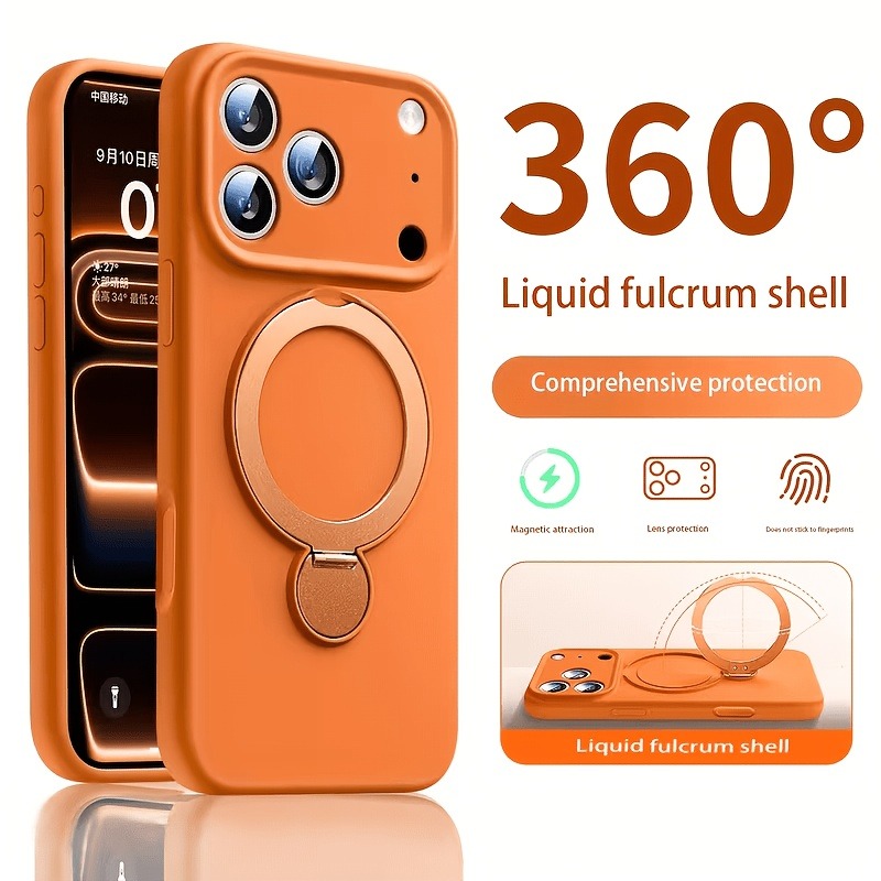 360度回転マグネット式スタンド付き液体シリコン製iPhon - Liquid Silicone Magnetic Phone Case のレビューと価格