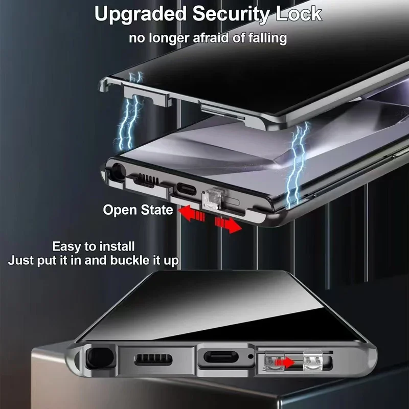 金属電話ケース両面ガラスサムスンギャラクシー S23 S22 - Anti Spy Privacy Glass Case のレビューと価格