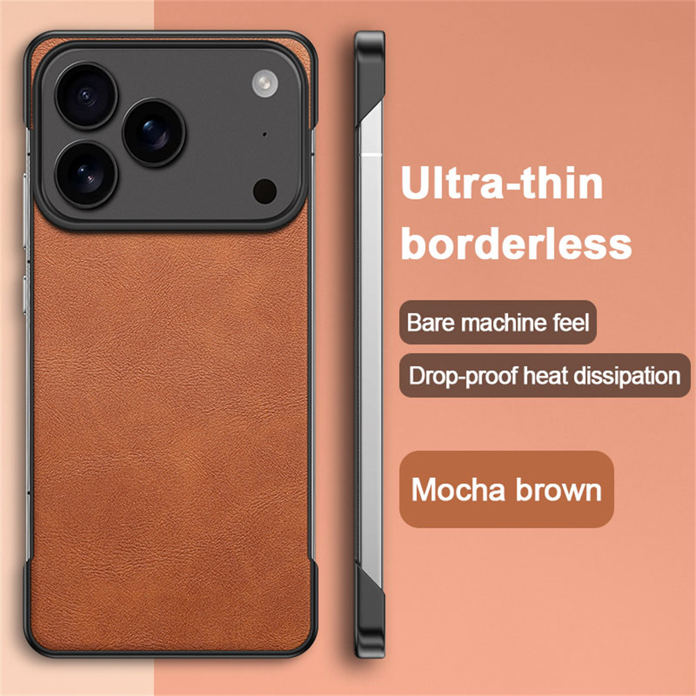クラシックレザー 超薄型 PC フレームレス スマホケース  - Ultra Thin Frameless Phone Cover のレビューと価格