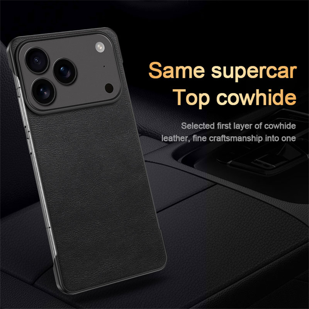 クラシックレザー 超薄型 PC フレームレス スマホケース  - Ultra Thin Frameless Phone Cover のレビューと価格