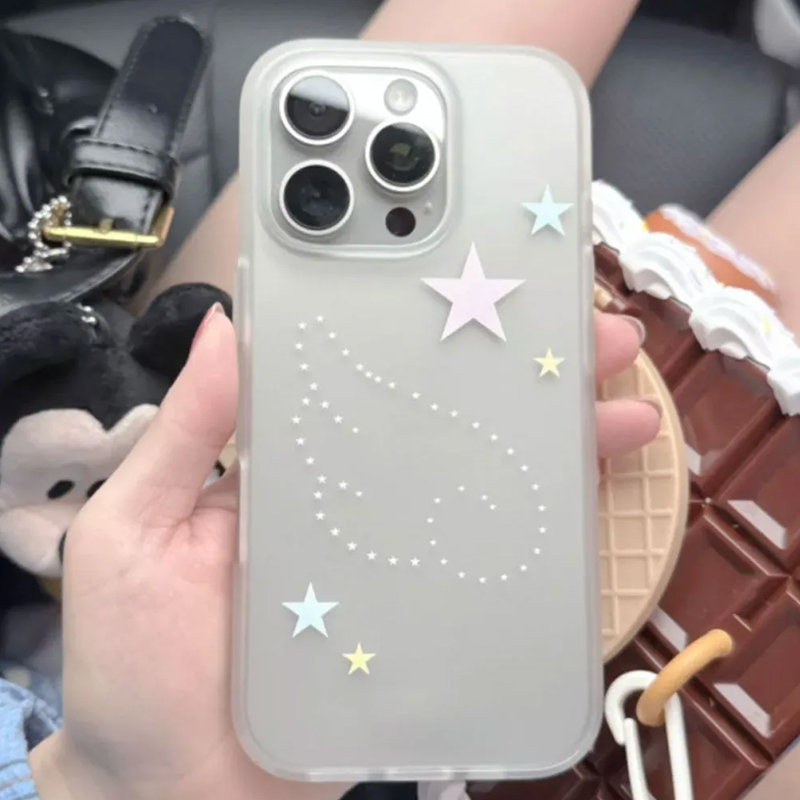 シンプルなエンジェルホワイトポルカドットクリアフロスト加工i - Clear Shockproof Bumper Case のレビューと価格
