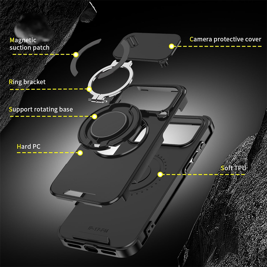 スライド式カメラレンズカバーと360°保護機能を備えた、耐衝 - Heavy Duty 360 Full Body Protective Case のレビューと価格