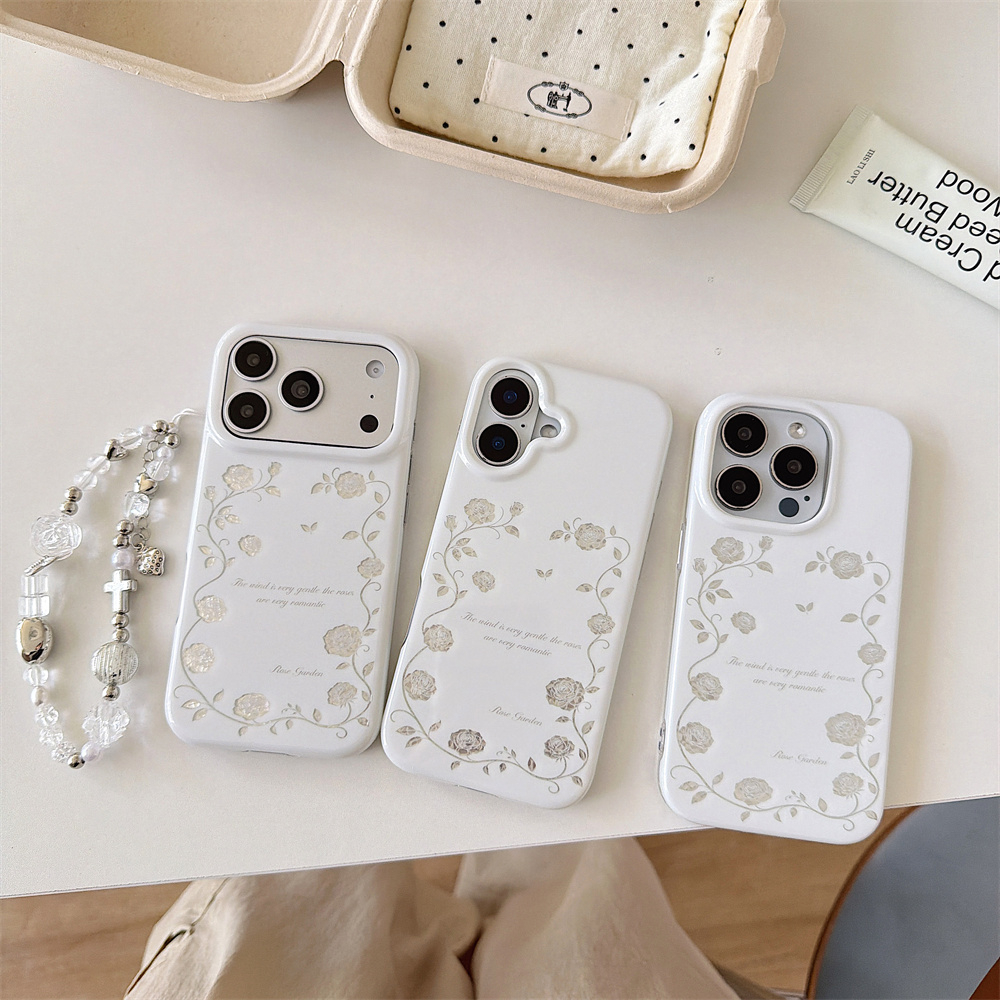 ヴィンテージシルバーローズガーデンフォンケース iPhone - Vintage Floral Pattern Soft Case のレビューと価格
