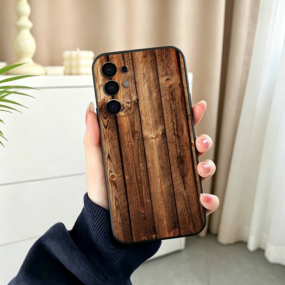 ヴィンテージ木目調スマホケース ブラックシリコンソフト Sa - Vintage Floral Pattern Soft Case のレビューと価格