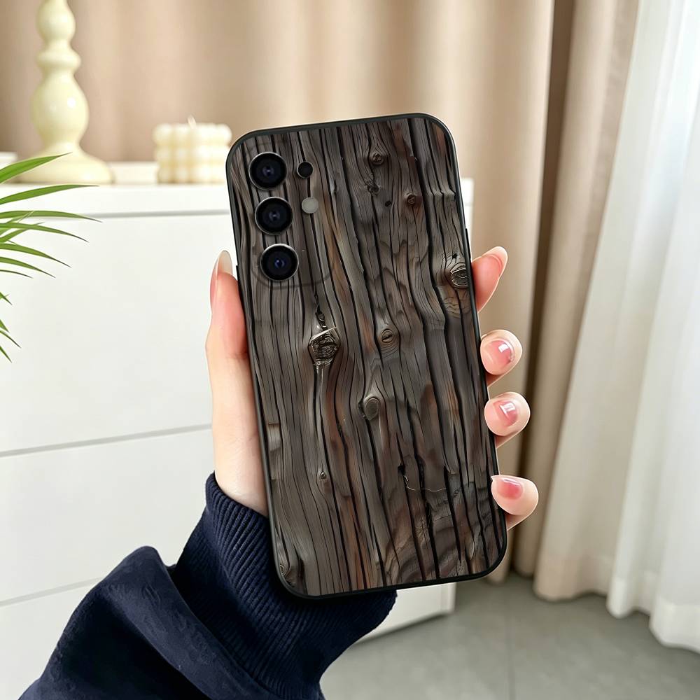 ヴィンテージ木目調スマホケース ブラックシリコンソフト Sa - Vintage Floral Pattern Soft Case のレビューと価格