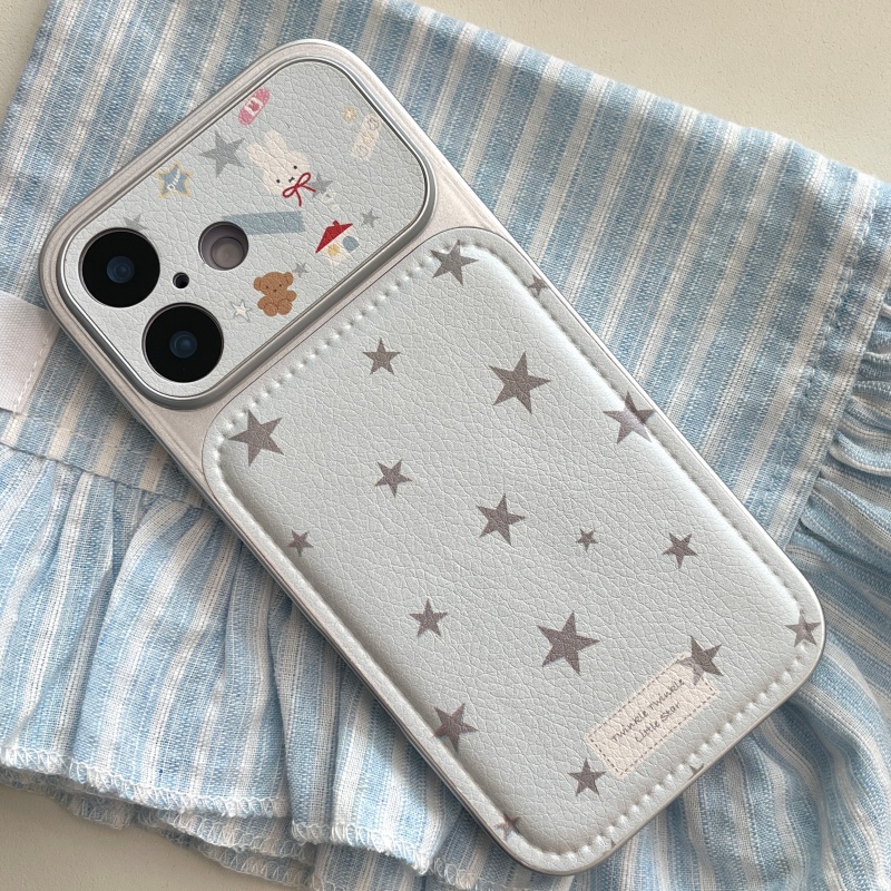 豪華な漫画風キュートな星型3D立体ミッフィーレザー製iPho - Cute Cartoon Wrist Strap Silicone Case のレビューと価格