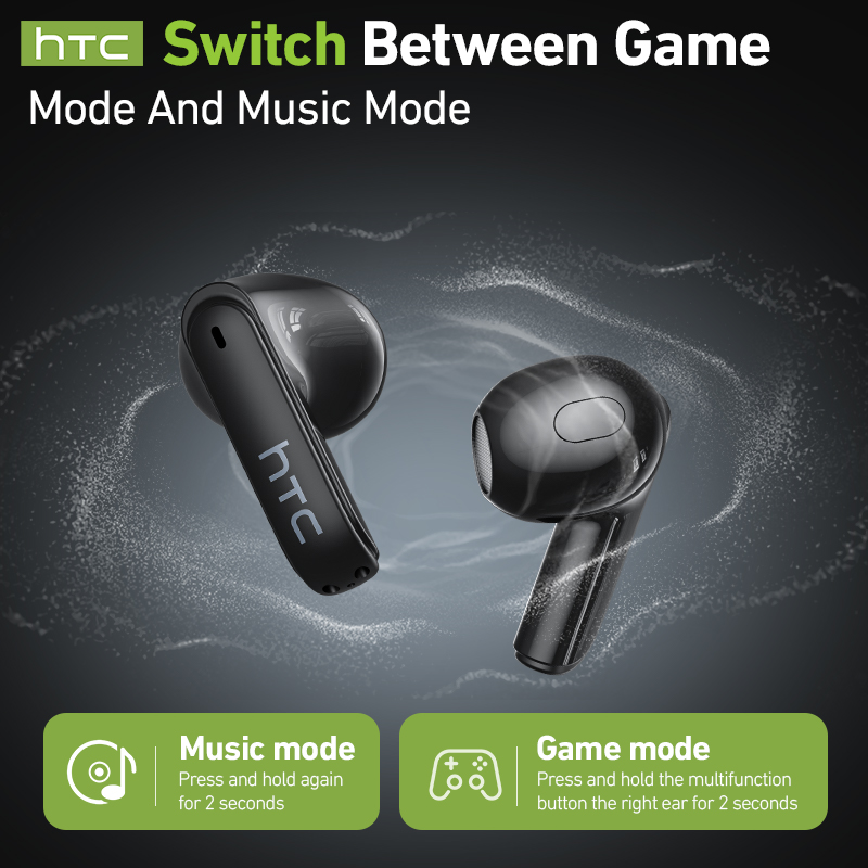 hTC ワイヤレスゲーミングイヤホン LCDスマートスクリー - Earphones のレビューと価格