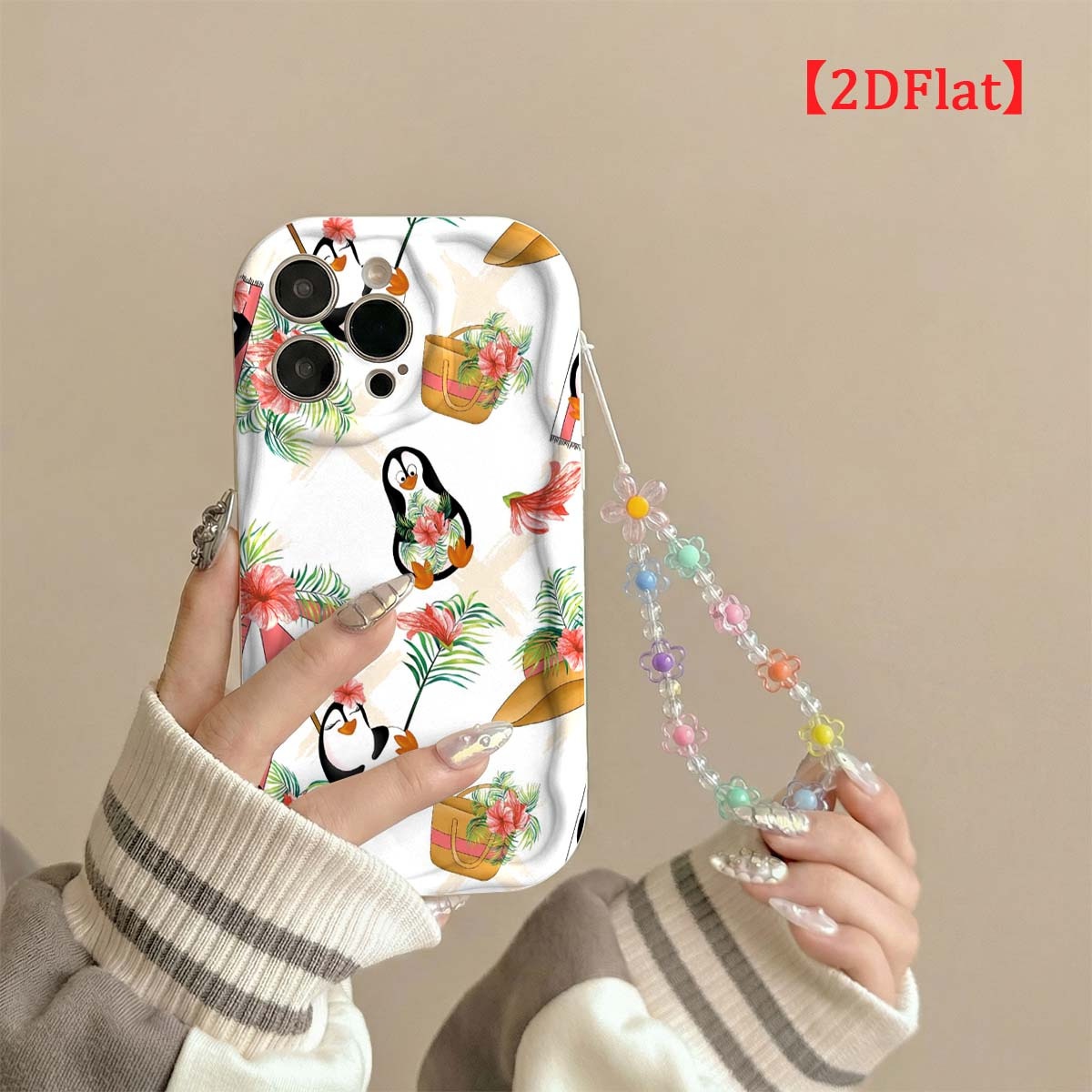 かわいいペンギンのスマホケース。iPhone 18、17 P - Cute Cartoon Wrist Strap Silicone Case のレビューと価格