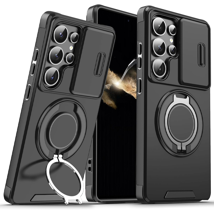 耐衝撃性に優れたマグネット式スマホケース、スライド式カメラレ - Heavy Duty 360 Full Body Protective Case のレビューと価格