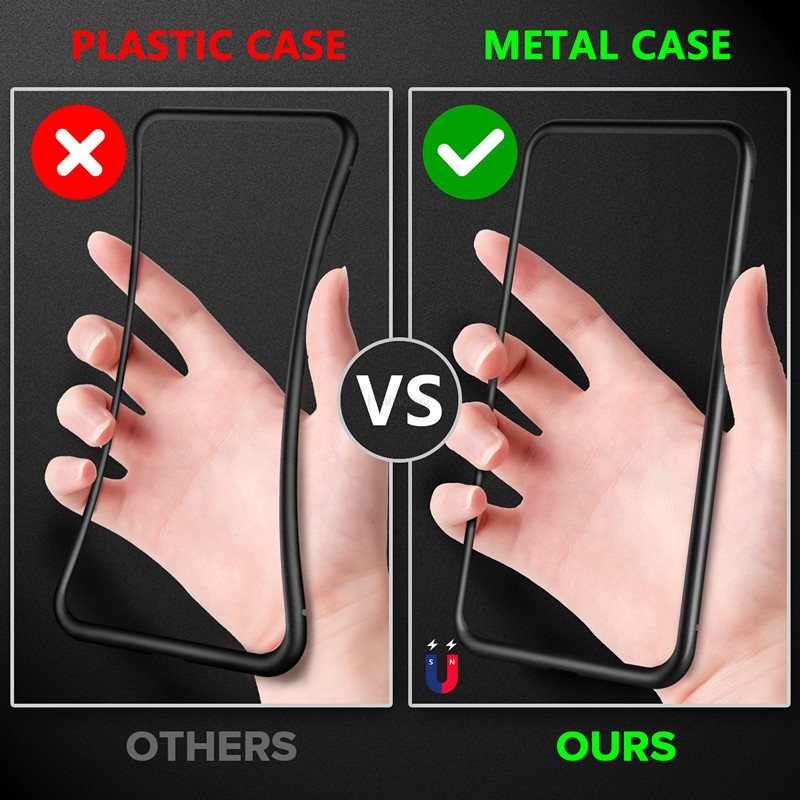 磁気強化ガラスプライバシーメタルケース iPhone 17  - Anti Spy Privacy Glass Case のレビューと価格