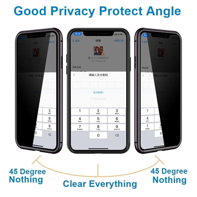 磁気強化ガラスプライバシーメタルケース iPhone 17  - Anti Spy Privacy Glass Case のレビューと価格